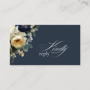 Carte D'accompagnement Élégant Carton de Réponse de Mariage aux Pivoines