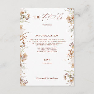 Carte D'accompagnement Elegant Chic Floral Détails Mariage QR Code