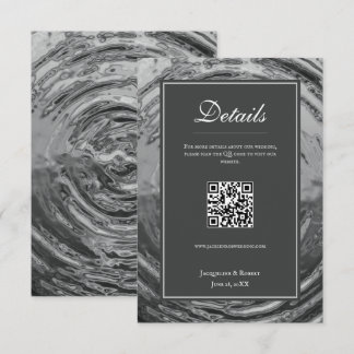 Carte D'accompagnement Élégant Chrome Liquide Argenté Eau Mariage