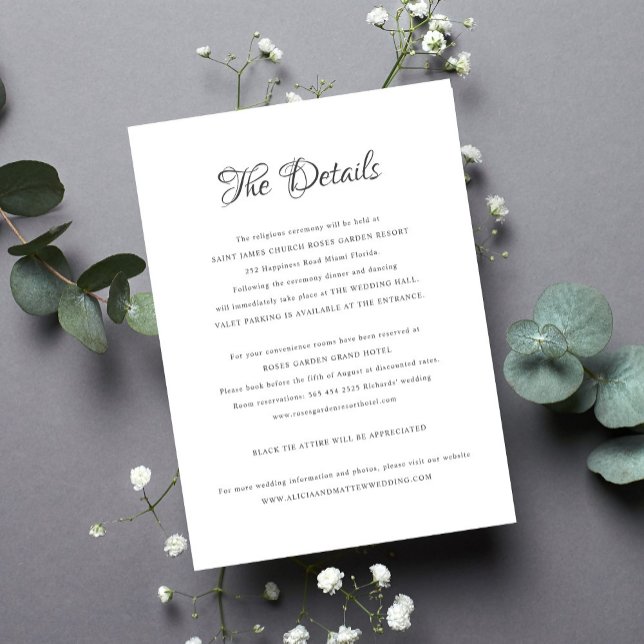 Carte D'accompagnement Élégant classique de calligraphie formelle détails (Créateur téléchargé)