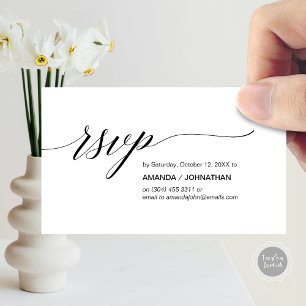 Carte D'accompagnement Élégant classique, Script noir, RSVP Party