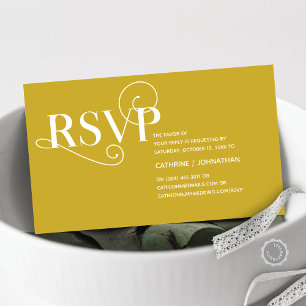 Carte D'accompagnement Élégant Classy, Gold Script, réponse RSVP
