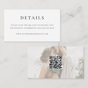Carte D'accompagnement Élégant Code QR de Mariage Moderne Mini