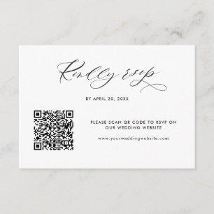 Carte D'accompagnement Elégant code QR moderne RSVP Mariage en ligne