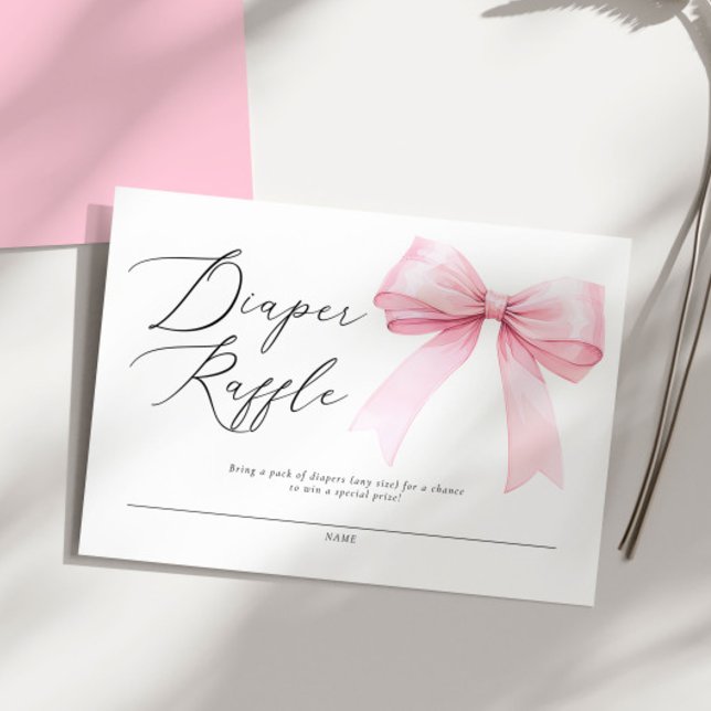 Carte D'accompagnement Élégant Coquette Rose Coquette Papillon Raffle Bab (Créateur téléchargé)