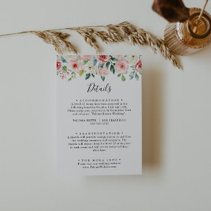 Carte D'accompagnement Elegant Dainty Automne Floral Détails du Mariage