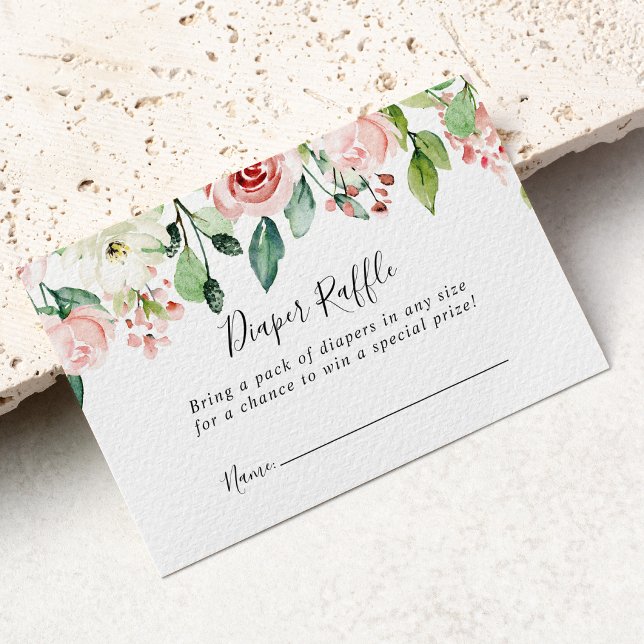 Carte D'accompagnement Élégant Dainty Automne Floral Diaper Raffle Ticket (Créateur téléchargé)