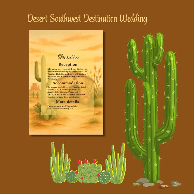 Carte D'accompagnement Elégant désert Sud-Ouest Mariage Golden Sunset (Créateur téléchargé)
