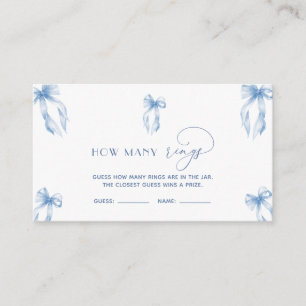 Carte D'accompagnement Elégant Dusty Blue Bow Devine Comment Anneaux Jeu