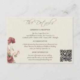 Carte D'accompagnement Elégant Dusty Rose Floral Mariage Les Détails