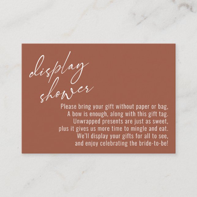 Carte D'accompagnement Élégant écriture manuscrite affichage douche en te (Devant)