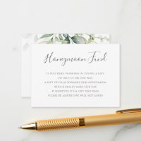 Elégant Eucalyptus Green Gold Honeymoon Fund