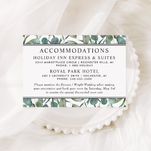 Carte D'accompagnement Elégant Eucalyptus Verdure Hébergement Mariage
