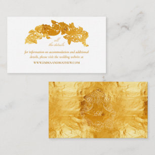 Carte D'accompagnement Elégant Faux Gold Foil Mariage baroque