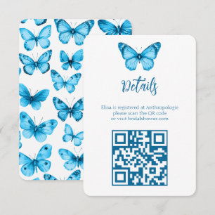 Carte D'accompagnement Elégant Fête des mariées de papillons Code QR PERS