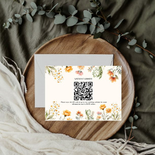 Carte D'accompagnement Élégant Fleur sauvage de Weadow Mariage Qr Code Ma
