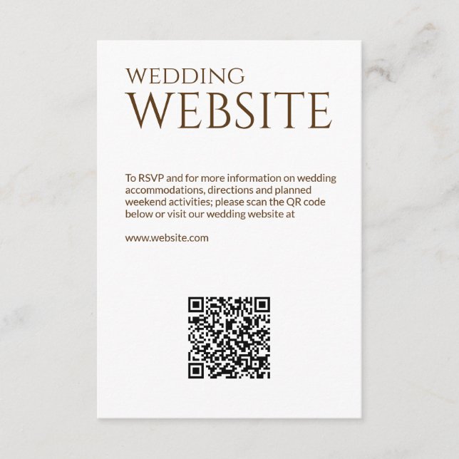 Carte D'accompagnement Élégant Fleur sauvage moderne blanc & Mariage de b (Devant)