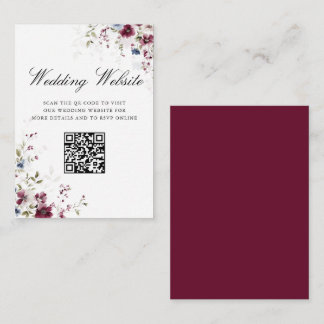 Carte D'accompagnement Elégant Floral code QR mariage site web Détails