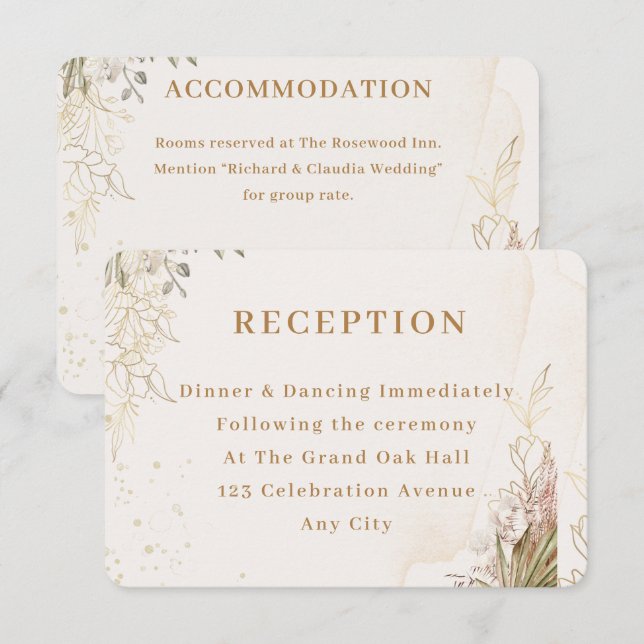 Carte D'accompagnement Elegant Floral Enclosure Card  (Devant / Derrière)