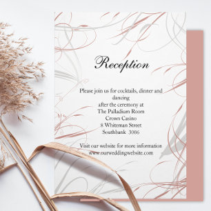 Carte D'accompagnement Élégant Flux De Blush Réception De Mariage Moderne