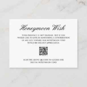 Carte D'accompagnement Elégant fonds de lune de miel officiel QR Code Mar