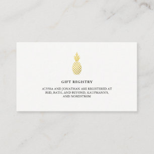 Carte D'accompagnement Élégant Gold Ananas Cadeau Registre de cadeaux Ins
