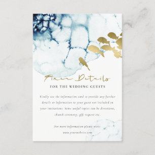 CARTE D'ACCOMPAGNEMENT ÉLÉGANT GOLD NAVY SOUS-MARINE POISSON DÉTAILS MARI