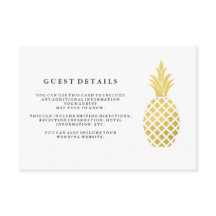 Elegant Gold Pineapple Mariage Détails sur le clie