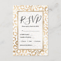Elegant Gold White Leopard Cheetah Animal Print