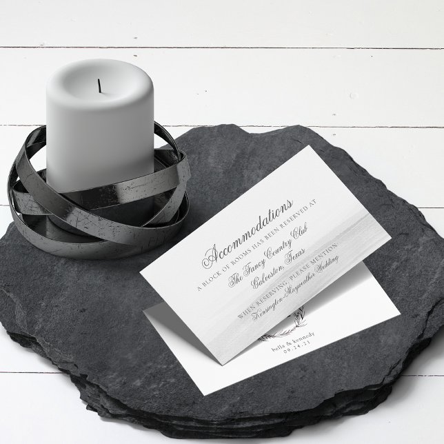 Carte D'accompagnement Elégant gris blanc Aquarelle Mariage Floral (Créateur téléchargé)