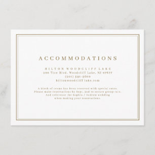 Carte D'accompagnement Élégant hébergement minimaliste de classe or