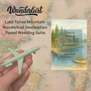Carte D'accompagnement Elégant Lac Tahoe Rustic Mountain Mariage