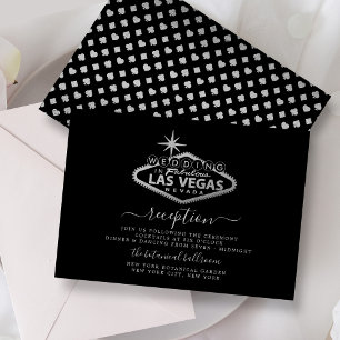 Carte D'accompagnement Elégant Las Vegas Destination Mariage Réception