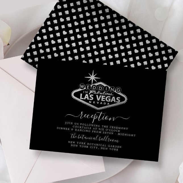 Carte D'accompagnement Elégant Las Vegas Destination Mariage Réception (Créateur téléchargé)