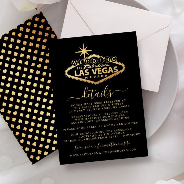 Carte D'accompagnement Elegant Las Vegas Destination Wedding Détail (Créateur téléchargé)