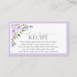 Carte D'accompagnement Élégant Lavande Lilac S'Il Vous Plaît Apporter Une