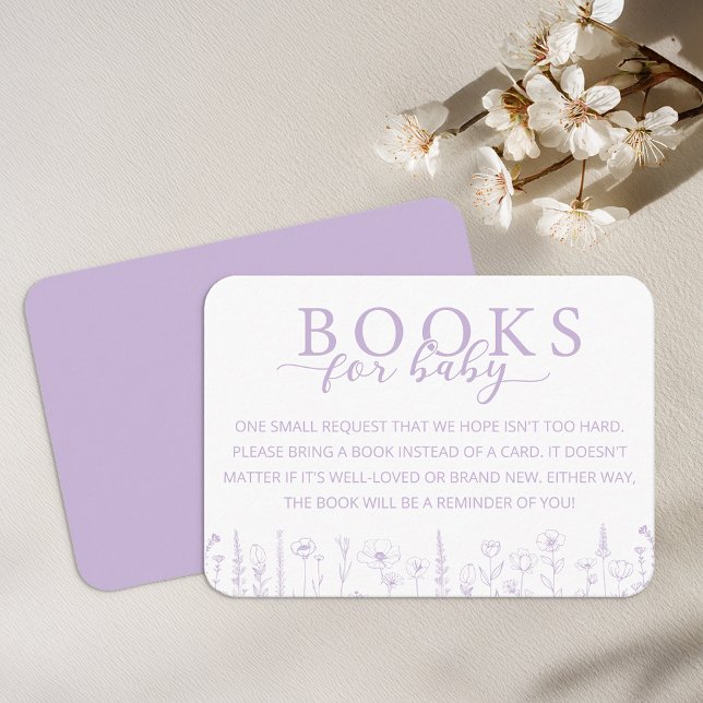 Carte D'accompagnement Elegant Lavender Books for Baby Card (Lavender Books for Baby)