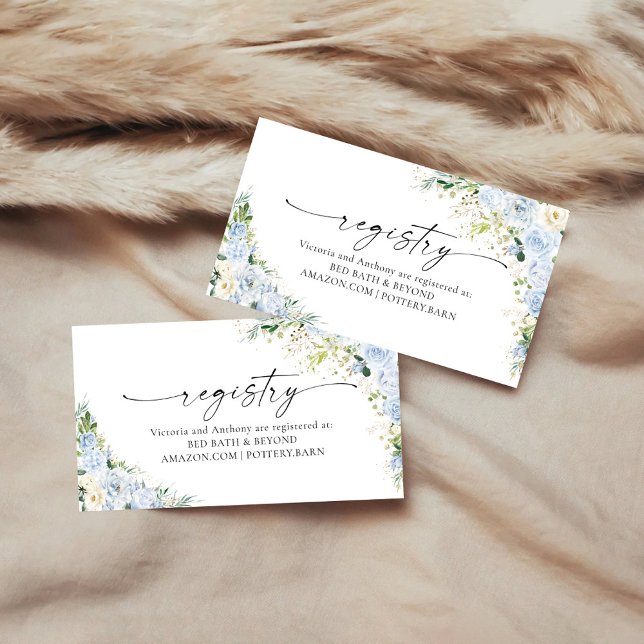 Carte D'accompagnement Elegant Light Blue Registry Enclosure Card (Créateur téléchargé)