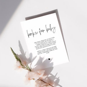 Carte D'accompagnement Elégant livre calligraphie pour bébé, Baby shower