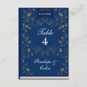 Carte D'accompagnement Élégant Livre d'or bleu couverture Mariage Numéro