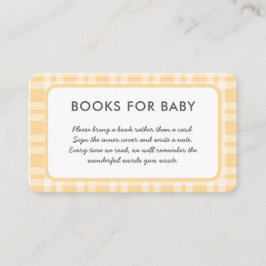 Carte D'accompagnement Elégant Livres De Baby shower Plaid Pour Bébé