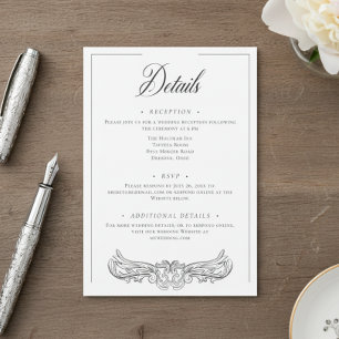 Carte D'accompagnement Élégant mariage à crête d'oiseau en chinoiserie no