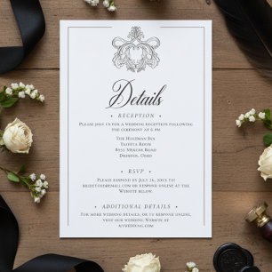 Carte D'accompagnement Élégant mariage à crête d'oiseau en chinoiserie no