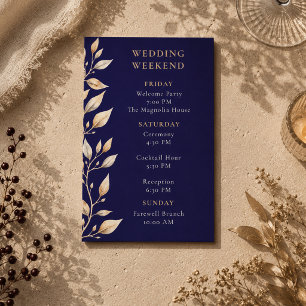 Carte D'accompagnement Élégant mariage à la frontière botanique marine