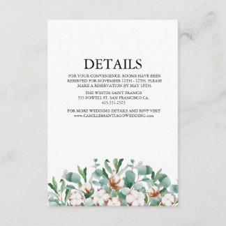 Carte D'accompagnement Élégant Mariage Botanique de Verdure