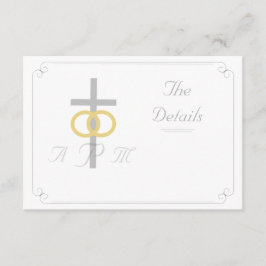 Carte D'accompagnement Élégant Mariage catholique monogramme