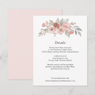 Carte D'accompagnement Élégant Mariage d'aquarelle rose pâle