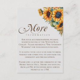 Carte D'accompagnement Élégant Mariage de calligraphie des tournesols rus