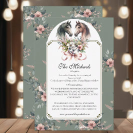 Carte D'accompagnement Élégant Mariage de cheval de printemps