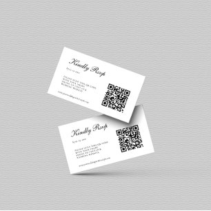 Carte D'accompagnement Élégant Mariage de code QR RSVP noir et blanc